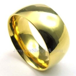 Anel Redondo De Titânio Dourado De 10 Mm