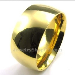 Anel Redondo De Titânio Dourado De 10 Mm