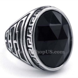 Anel Masculino De Titânio Com Zircônia Preta
