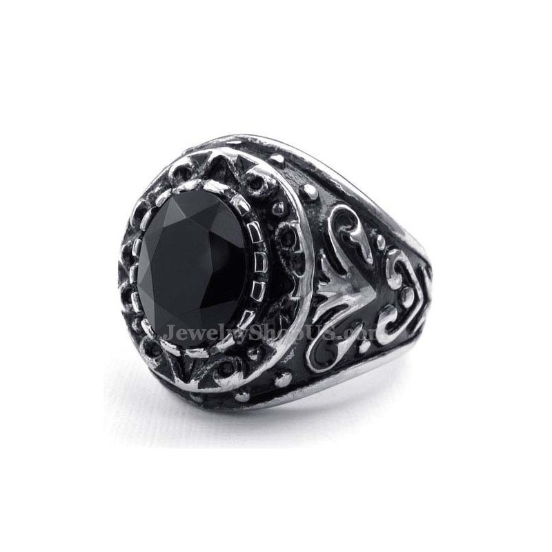 Anel Masculino De Titânio Com Zircônia Preta Anel Masculino De Titânio Com Zircônia Preta