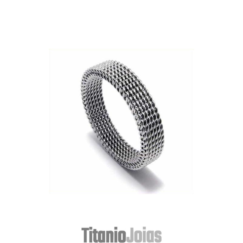 Anel De Titânio Unissex De Malha De 4 Mm Anel De Titânio Unissex De Malha De 4 Mm