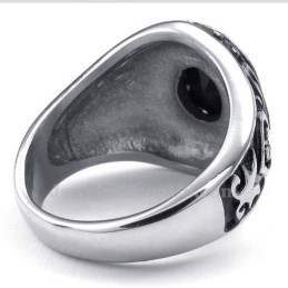 Anel Masculino De Titânio Com Zircônia Preta