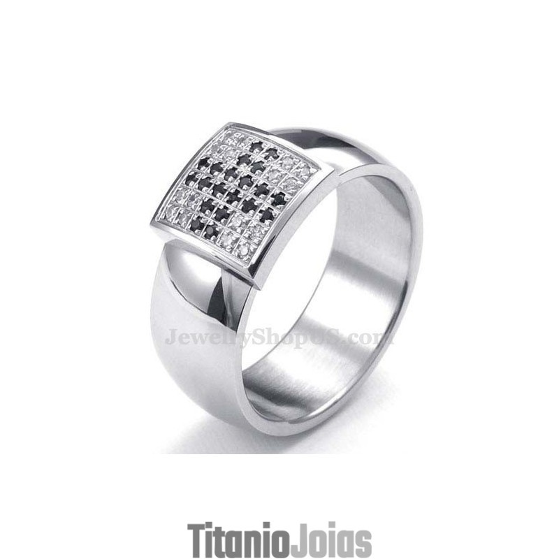 Anel De Titânio Com Zircônia Branca Anel De Titânio Com Zircônia Branca
