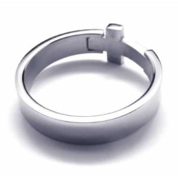 Anel De Titânio Unissex Com Diamante Cruzado De 8 Mm