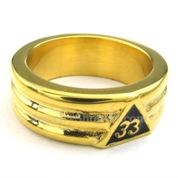 Anel Maçônico De Titânio Dourado