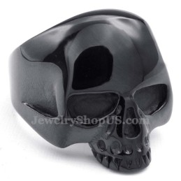 Anel De Caveira De Titânio Preto