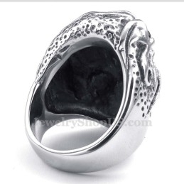 Anel De Caveira De Titânio Com Zircônia Azul
