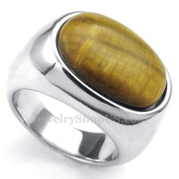Anel De Titânio Masculino Com Pedra Ornamental