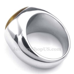 Anel De Titânio Masculino Com Pedra Ornamental