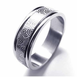 Anel De Titânio Com Duas Ranhuras De 6 Mm