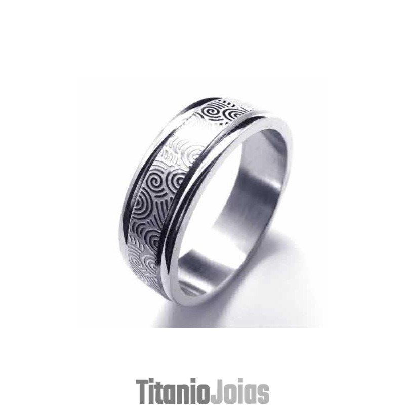 Anel De Titânio Com Duas Ranhuras De 6 Mm Anel De Titânio Com Duas Ranhuras De 6 Mm