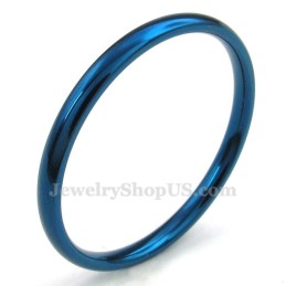 Anel Redondo Azul De Titânio De 2 Mm