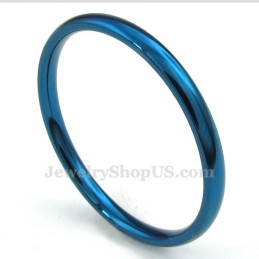 Anel Redondo Azul De Titânio De 2 Mm