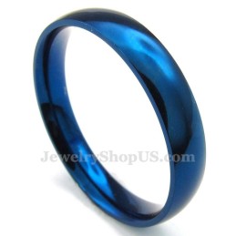 Anel Redondo Azul De Titânio De 4 Mm