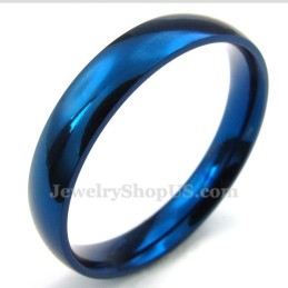 Anel Redondo Azul De Titânio De 4 Mm