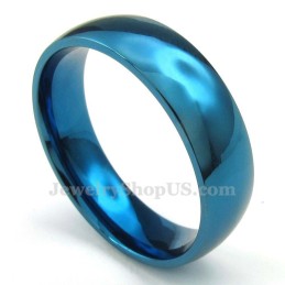 Anel Redondo Azul De Titânio De 6 Mm