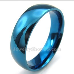 Anel Redondo Azul De Titânio De 6 Mm