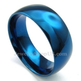 Anel Redondo Azul De Titânio De 8 Mm