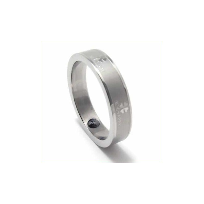Anel De Titânio Trevo De Quatro Folhas De 5 Mm Anel De Titânio Trevo De Quatro Folhas De 5 Mm