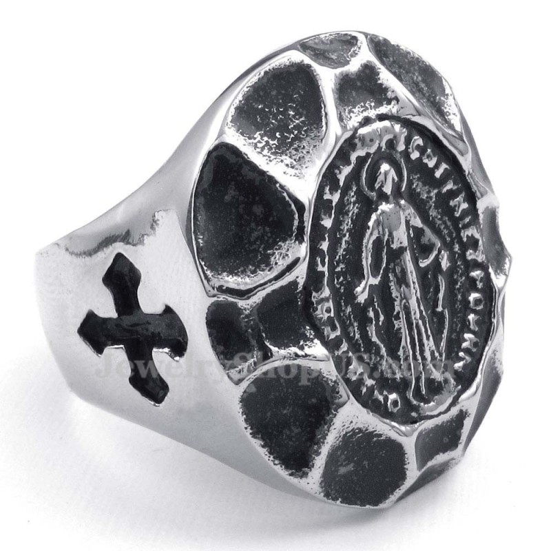 Anel De Titânio Virgem Maria