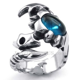 Anel De Escorpião De Titânio Com Zircônia Azul