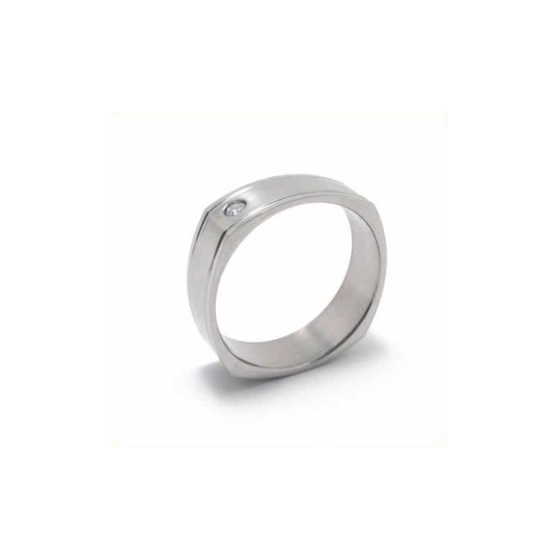 Anel De Corte Com Incrustações De Titânio De 6 Mm E Conjunto De Diamantes Anel De Corte Com Incrustações De Titânio De 6 Mm E Conjunto De Diamantes