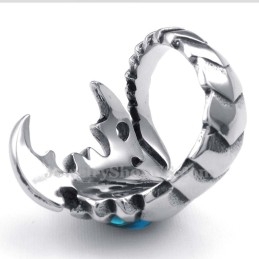 Anel De Escorpião De Titânio Com Zircônia Azul