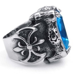 Anel De Titânio Com Zircônia Azul