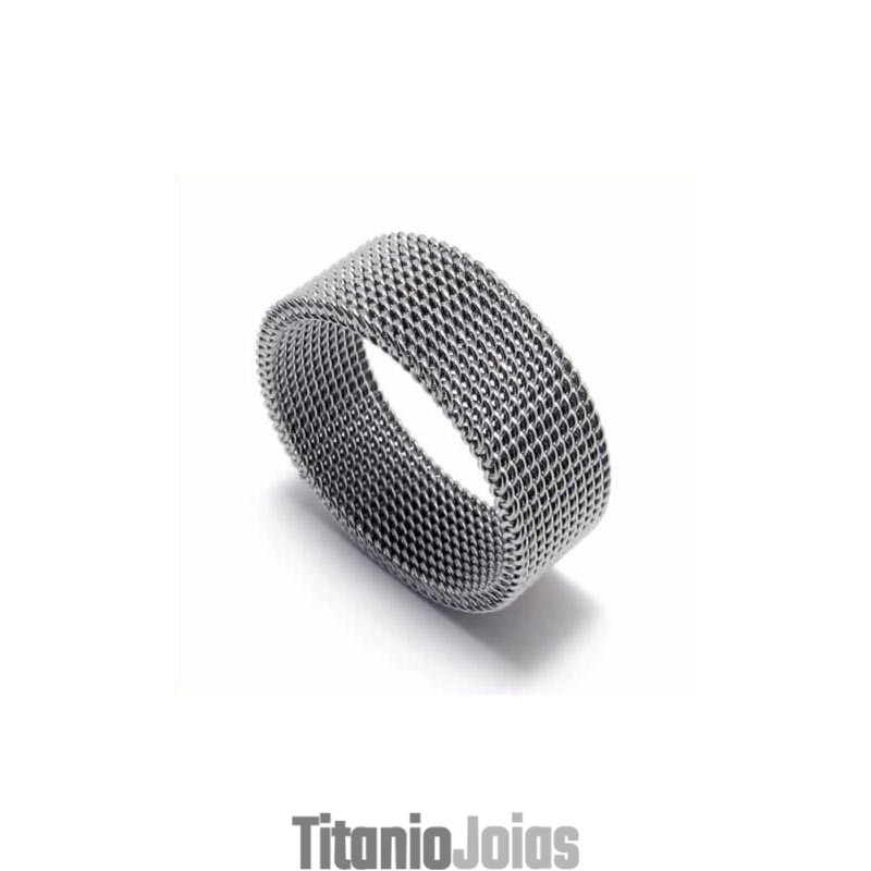 Anel De Titânio Unissex De Malha De 8 Mm Anel De Titânio Unissex De Malha De 8 Mm