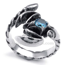 Anel De Escorpião De Titânio Com Zircônia Azul