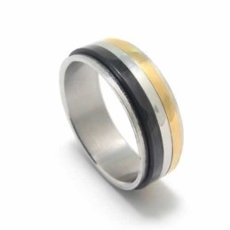Anel De Titânio De Três Círculos De 8 Mm
