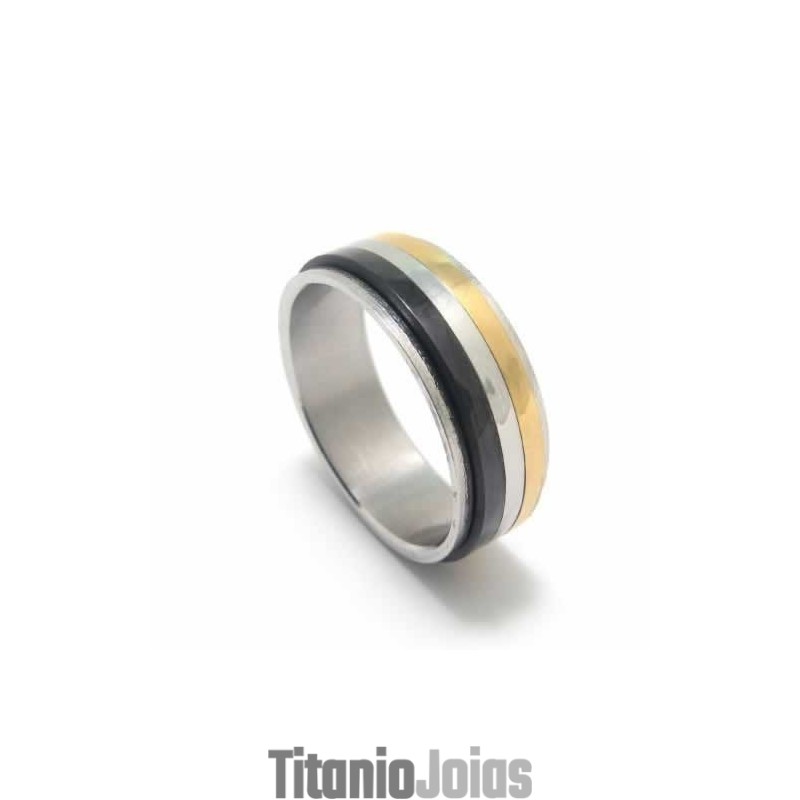 Anel De Titânio De Três Círculos De 8 Mm Anel De Titânio De Três Círculos De 8 Mm