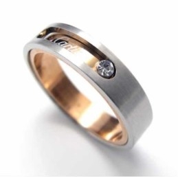 Anel De Corte Com Incrustações De Titânio De 5 Mm E Conjunto De Diamantes