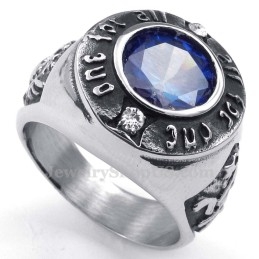 Anel De Titânio Com Zircônia Azul