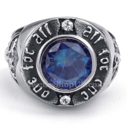 Anel De Titânio Com Zircônia Azul