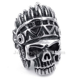 Anel De Caveira De Índios De Titânio