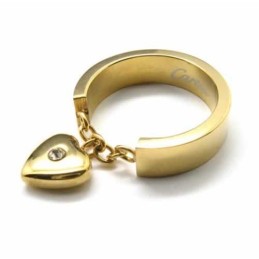 Anel De Titânio Com 5 Mm De Diamantes E Coração Em Ouro 18K