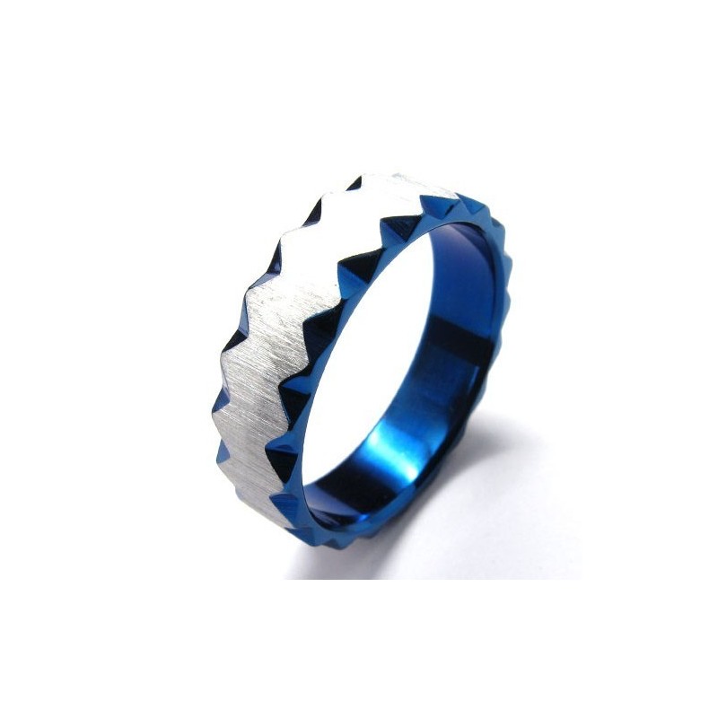 Anel De Titânio Azul Unissex De 6 Mm Anel De Titânio Azul Unissex De 6 Mm