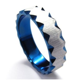 Anel De Titânio Azul Unissex De 6 Mm
