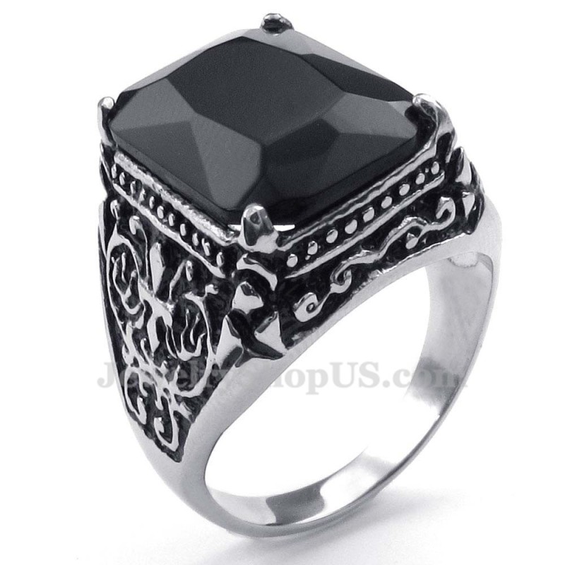 Anel De Titânio Com Zircônia Preta Anel De Titânio Com Zircônia Preta