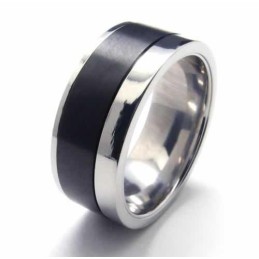 Anel Masculino De Titânio Preto De 8 Mm