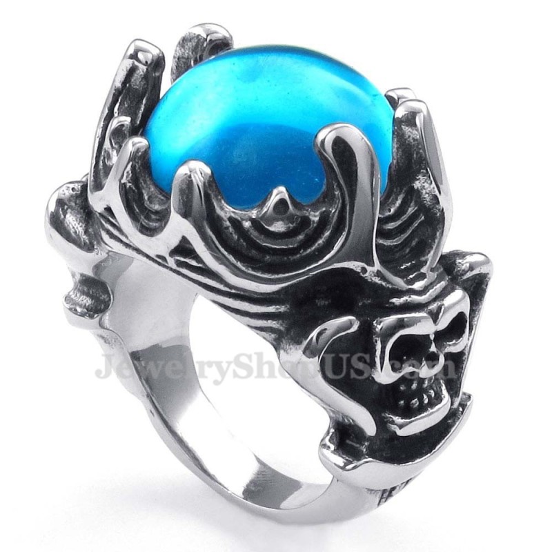Anel De Titânio Com Zircônia Azul Anel De Titânio Com Zircônia Azul