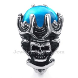 Anel De Titânio Com Zircônia Azul