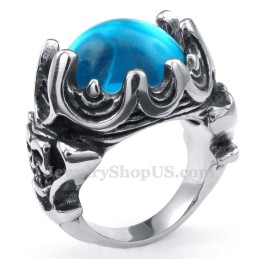 Anel De Titânio Com Zircônia Azul
