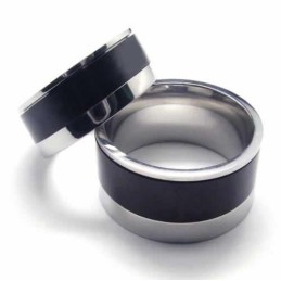Anel Masculino De Titânio Preto De 8 Mm