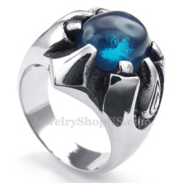 Anel De Titânio Com Zircônia Azul