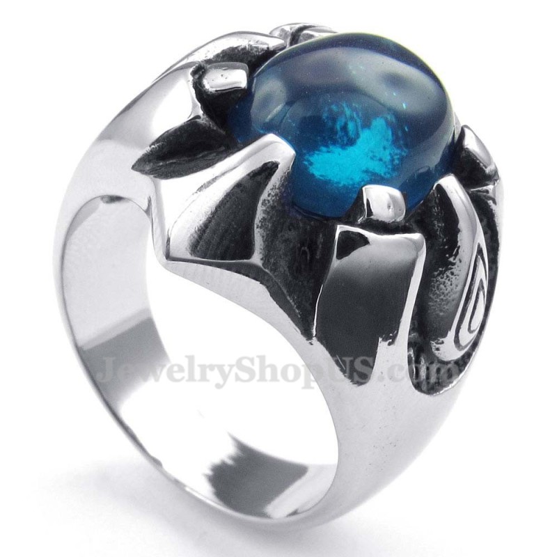 Anel De Titânio Com Zircônia Azul Anel De Titânio Com Zircônia Azul