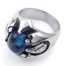 Anel De Titânio Com Zircônia Azul