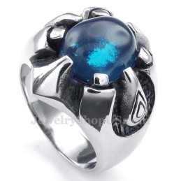 Anel De Titânio Com Zircônia Azul
