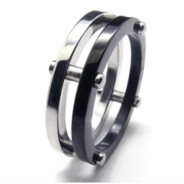 Anel De Titânio Masculino Two Circles 6 Mm